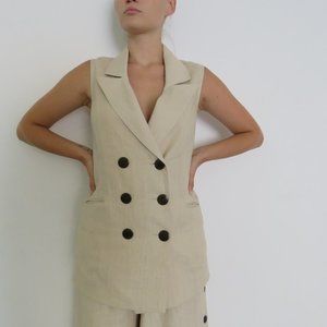 Mara Hoffman Francie Double Breasted Linen Vest